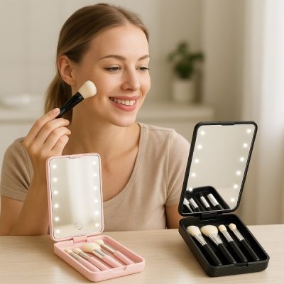 Mini súprava kefiek so zrkadlom LED | GLOBRISTIC